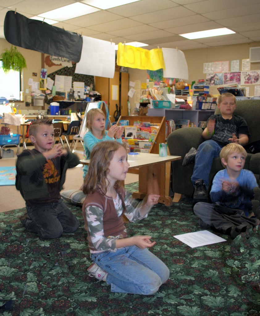 kids listening in a classroom