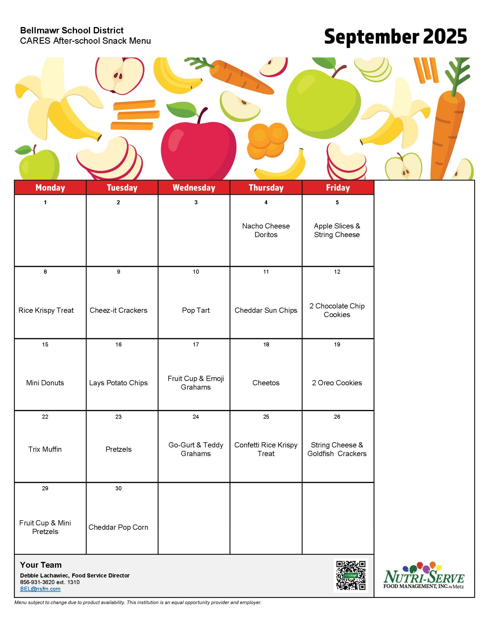 Sept Care Menu