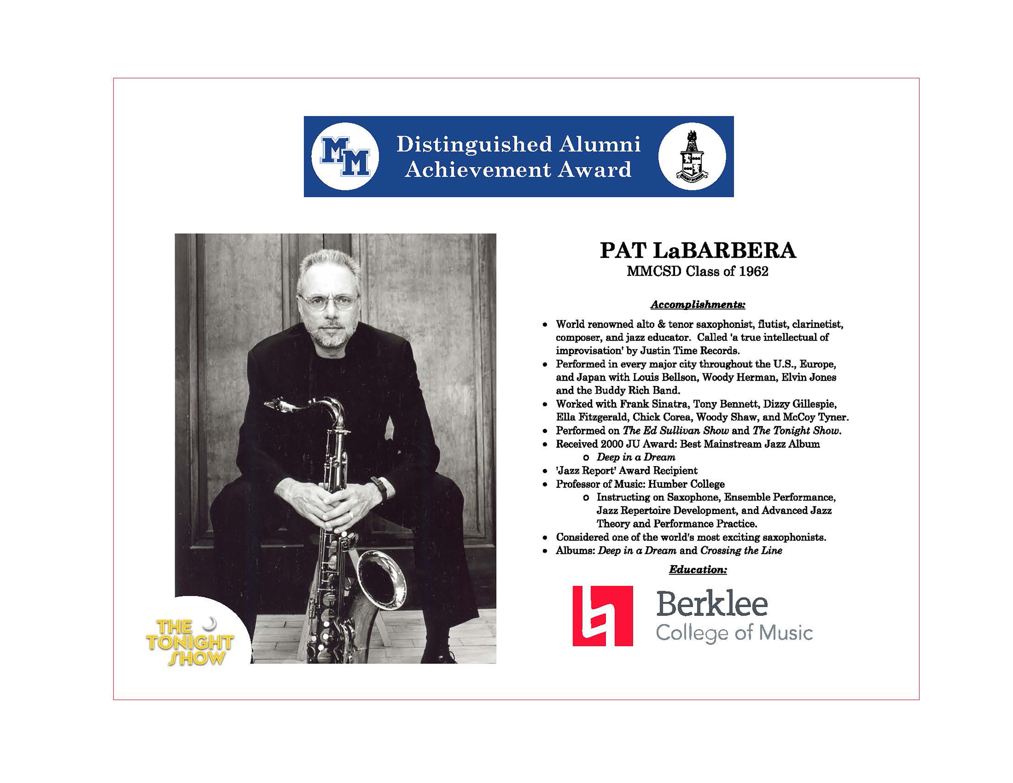 Pat LaBarbera Accomplishments.