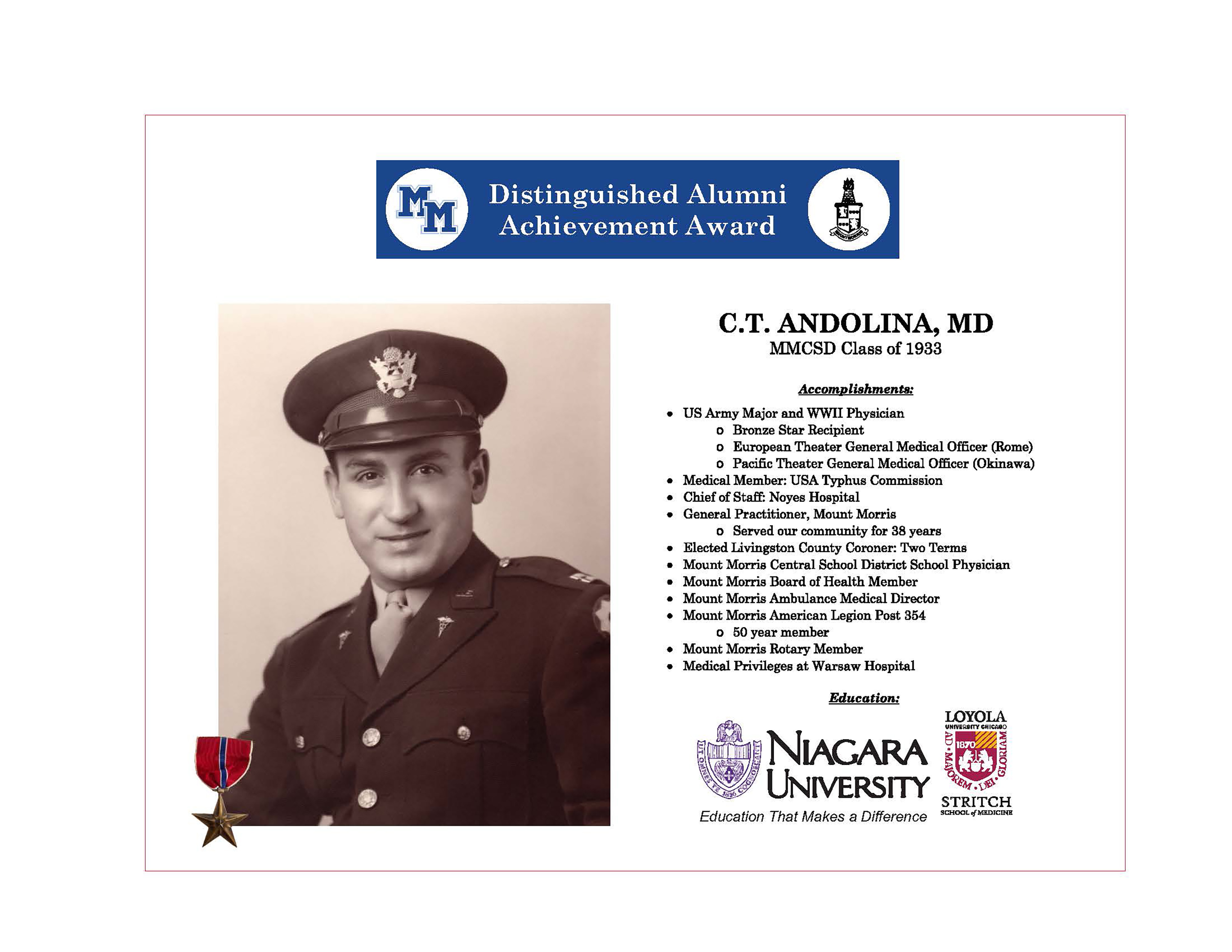 C.T. Andolina Accomplishments.