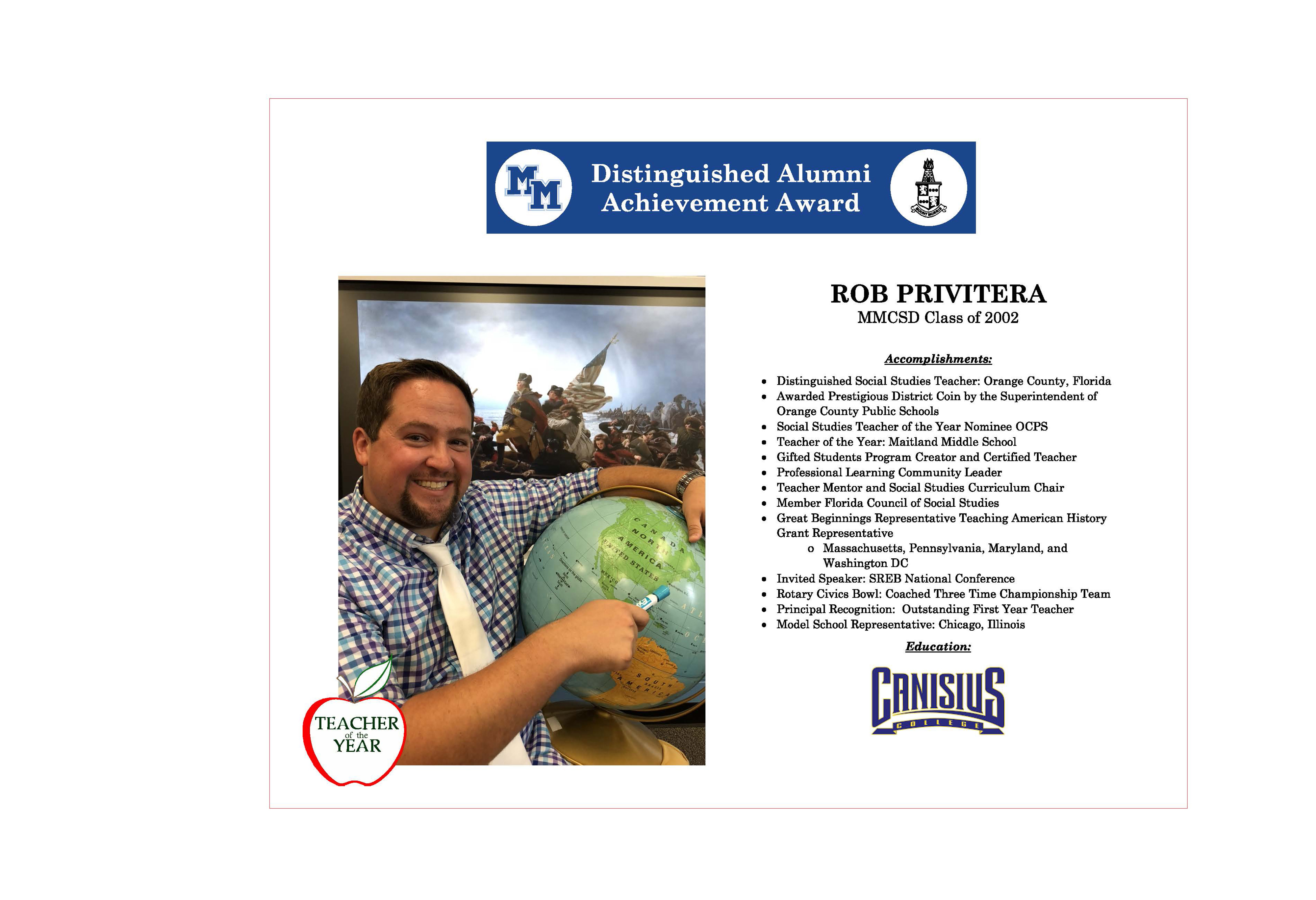 Rob Privitera Accomplishments.