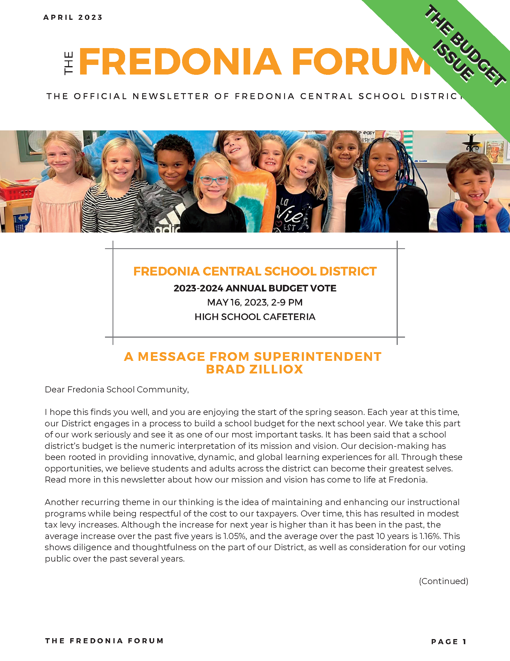 District Newsletter Fredonia Central School District