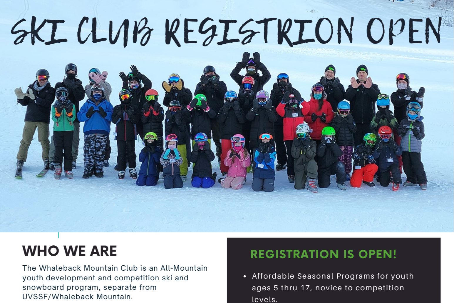 Ski- Club Registration Open
