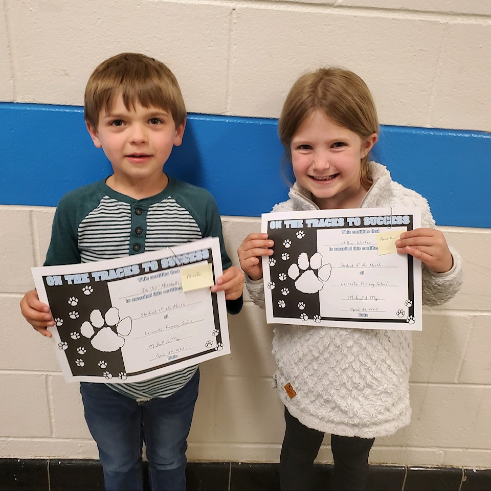 1st grade students of the month for February