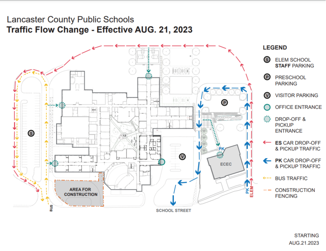 Map detailing Pick Up and Drop Off Information