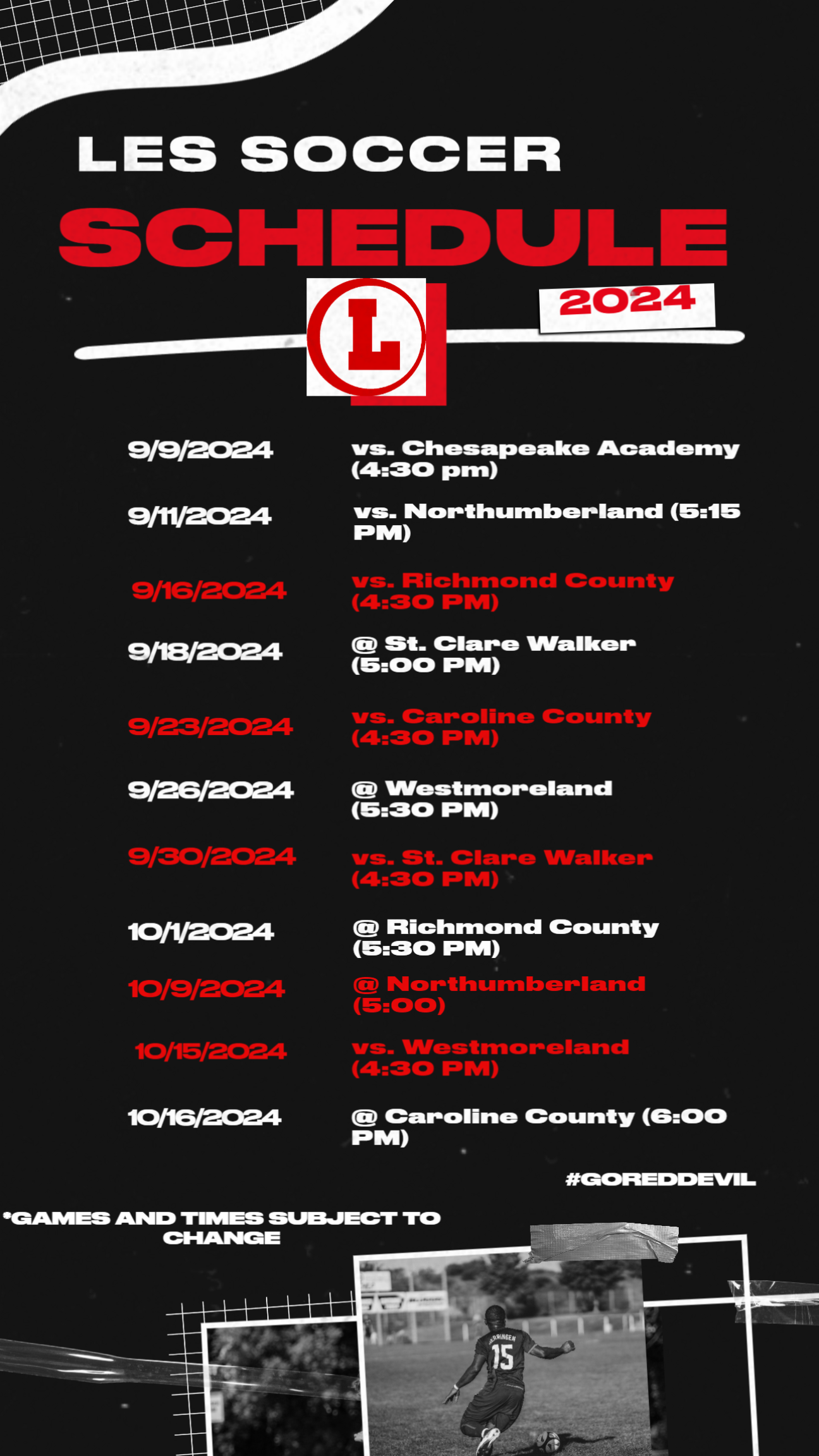 LES Soccer Schedule