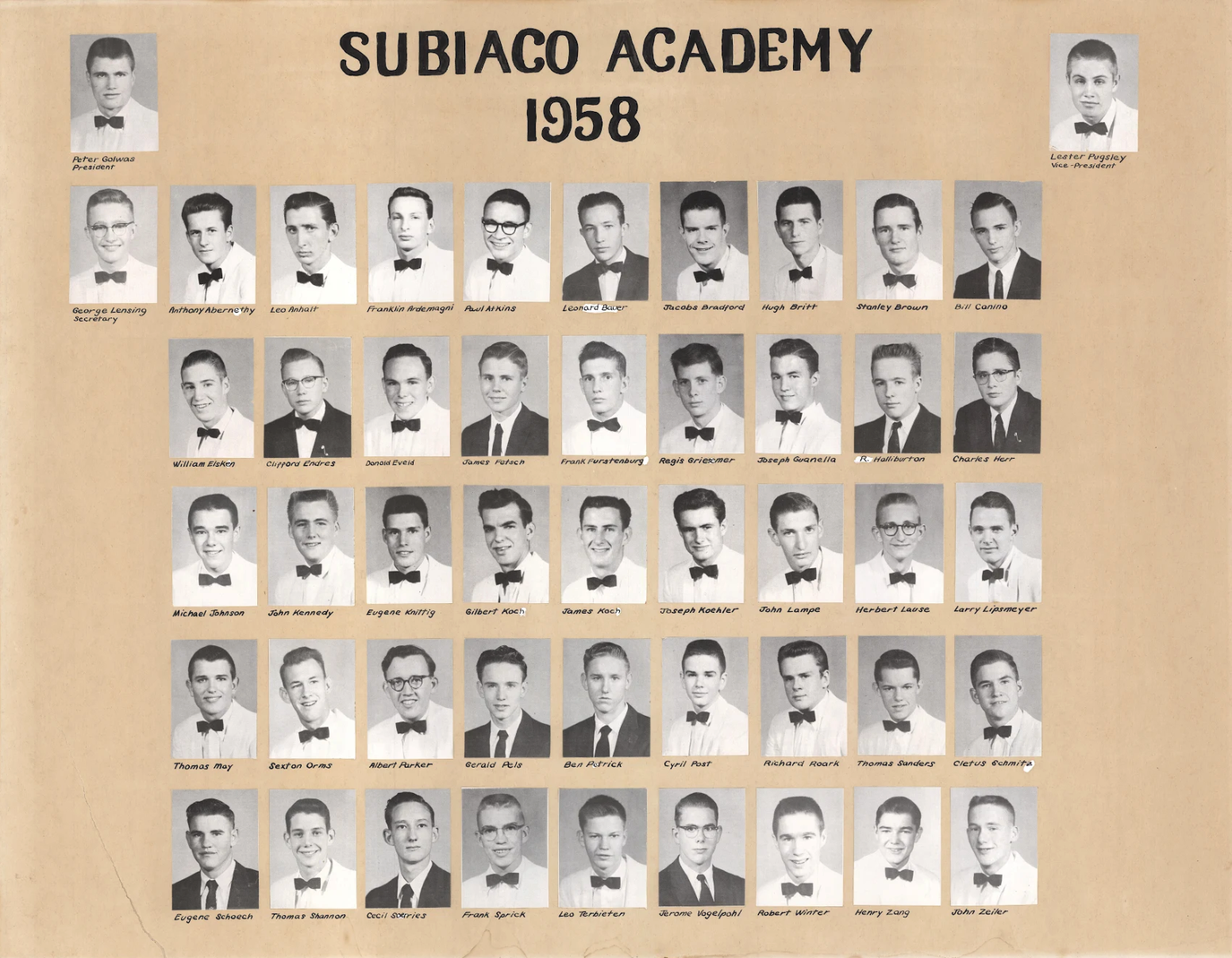 Subiaco Academy Class of 1958