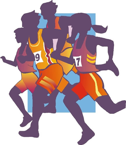 Cartoon of people running