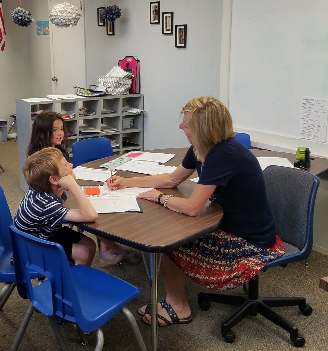 Teacher and students