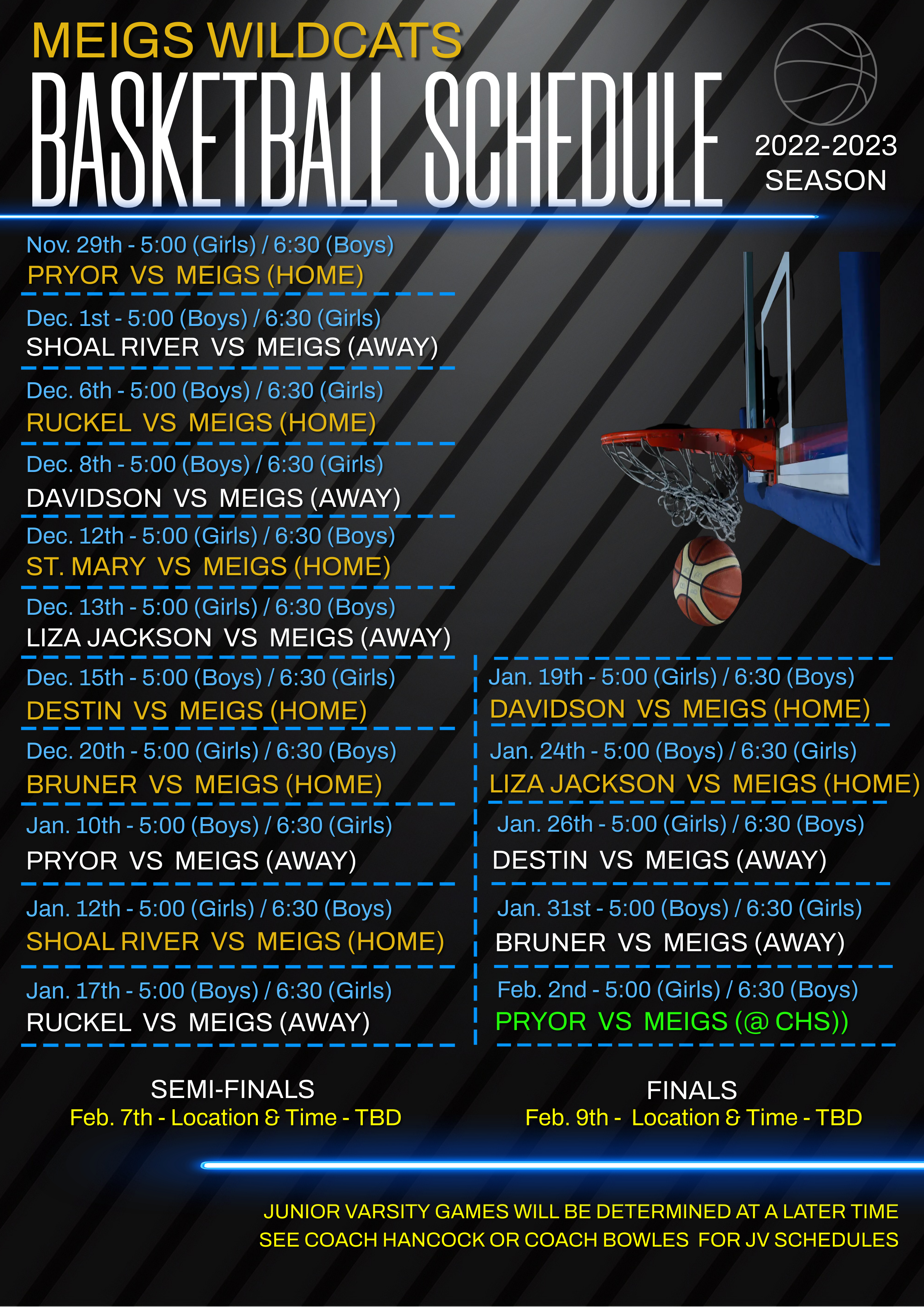 22-23 Basketball Schedule