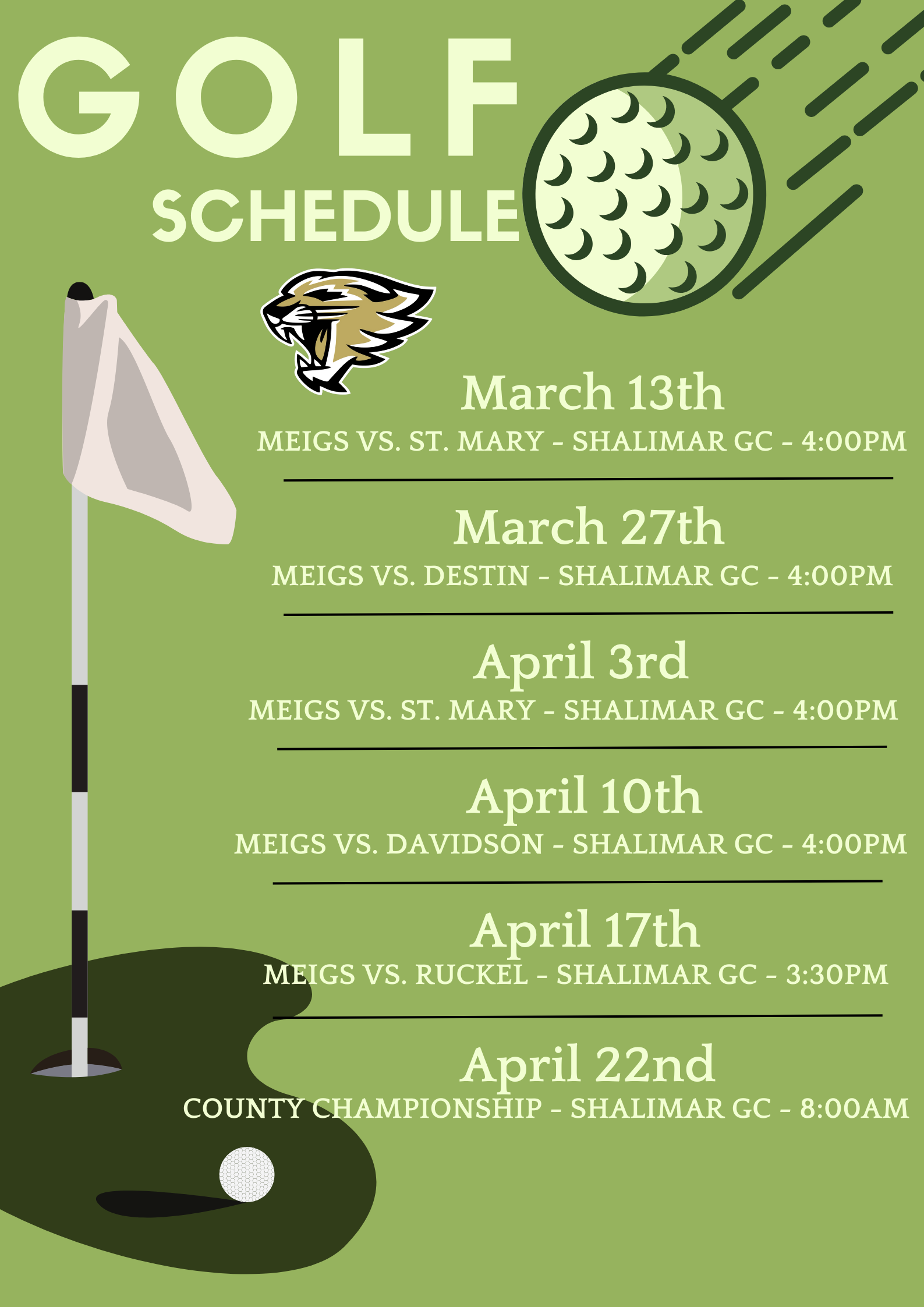 Golf Schedule