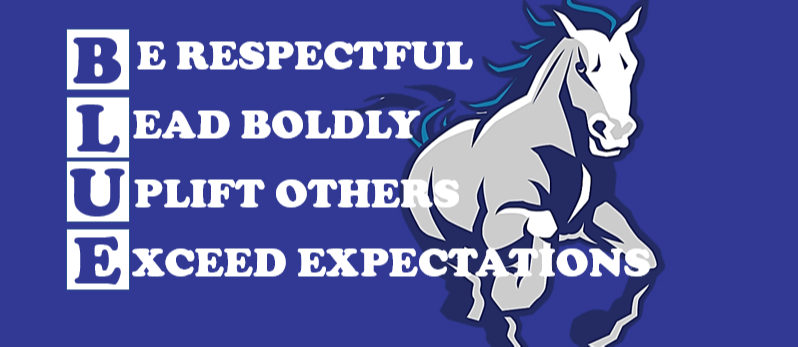 Go Blue Be Respectful, Lead Boldly, Uplift Others, and Exceed Expectations