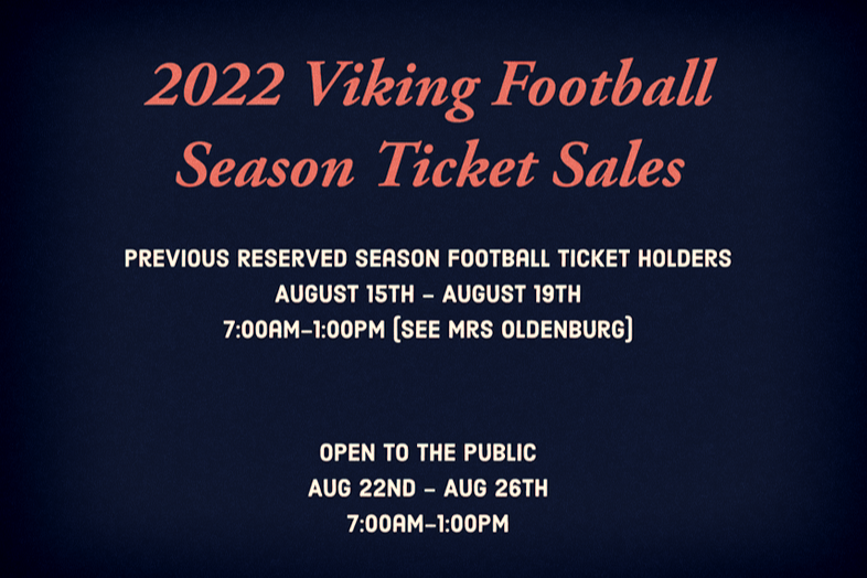 2022 Viking Football Season Ticket Sales