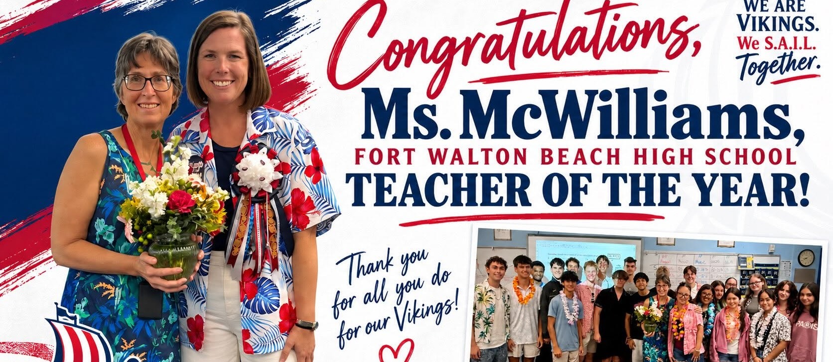 Teacher of the Year -  Ms. McWilliams
