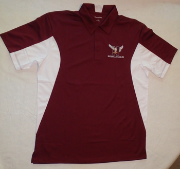 Maroon and White Men's Polo