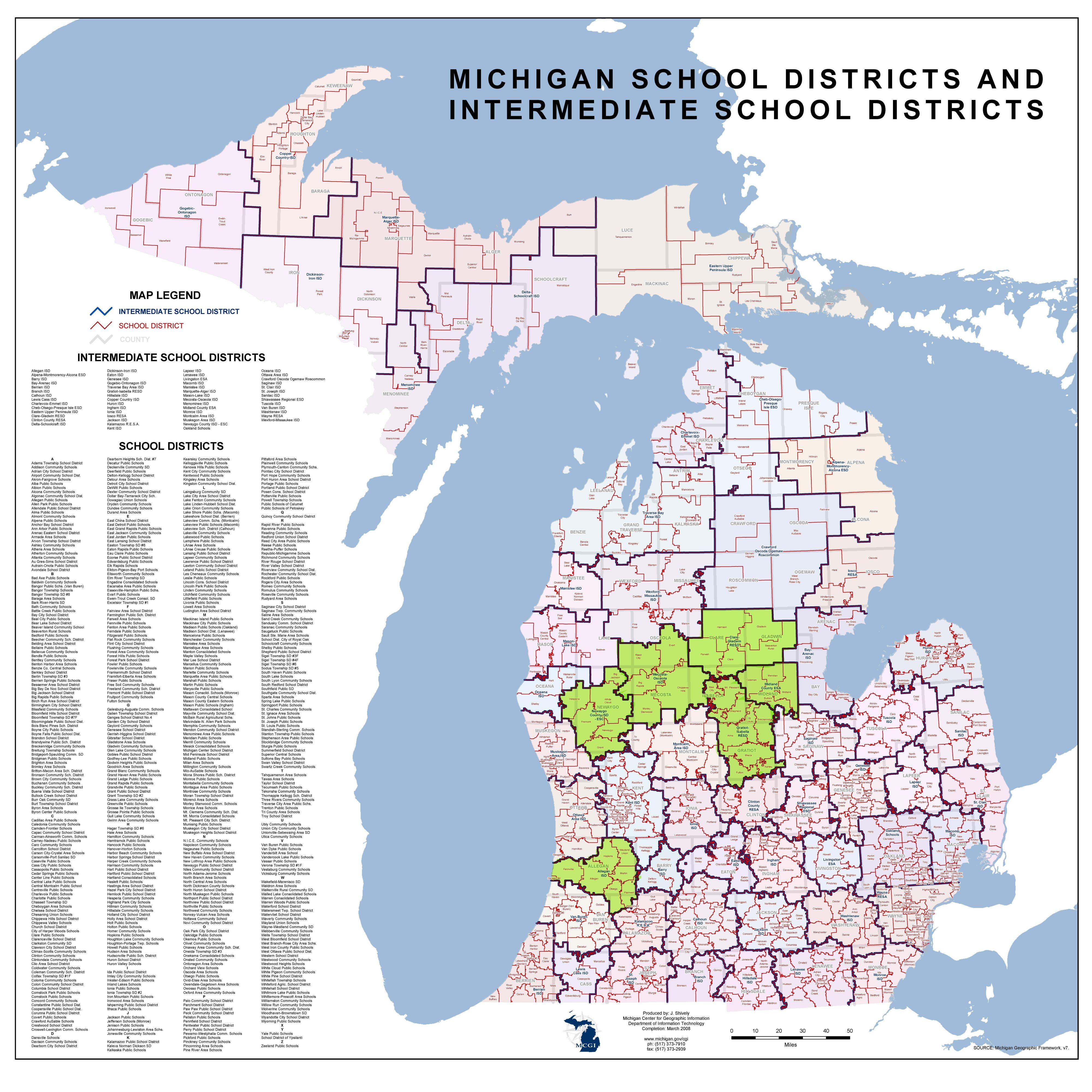 Michigan ISD Map with Consortium Highlighted