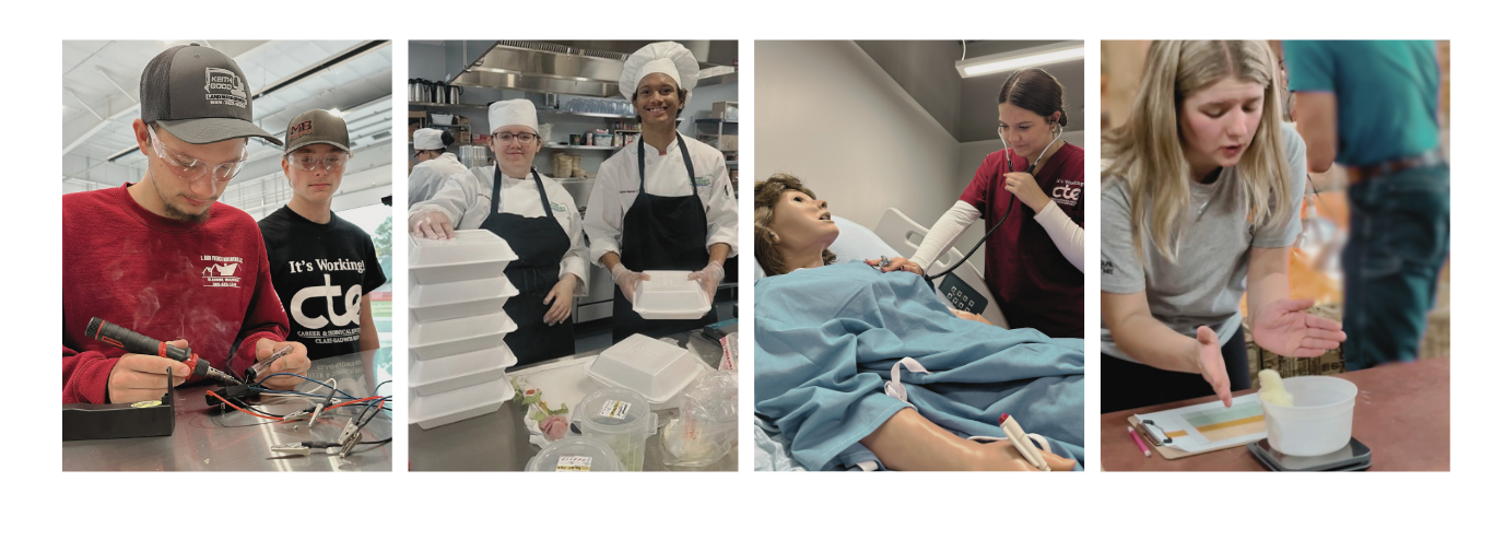 CTE Students in Diesel Tech, Culinary, Health and Agricultural Science.