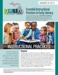 Essential Instructional Practices in Early Litera