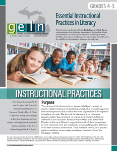 Essential Instructional Practices in Literacy: Grades 4-5