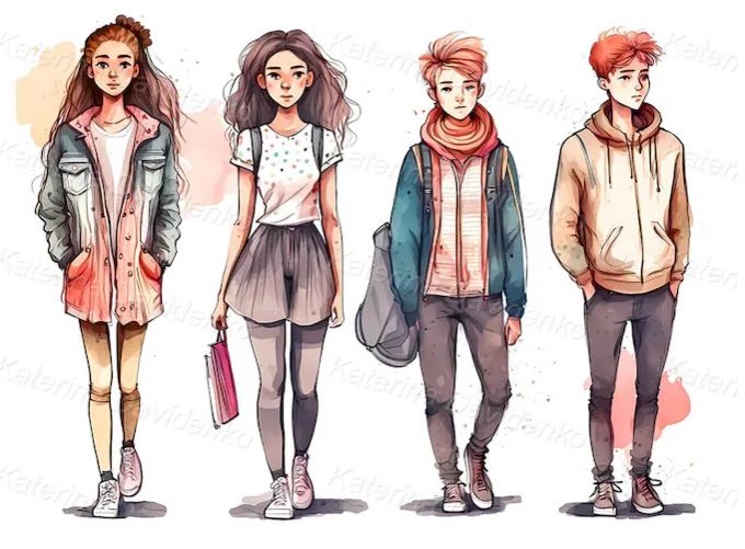 HS Students cartoon image