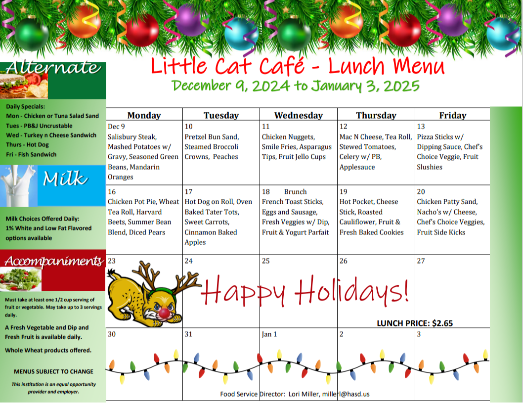 Little Cat Dining Menu