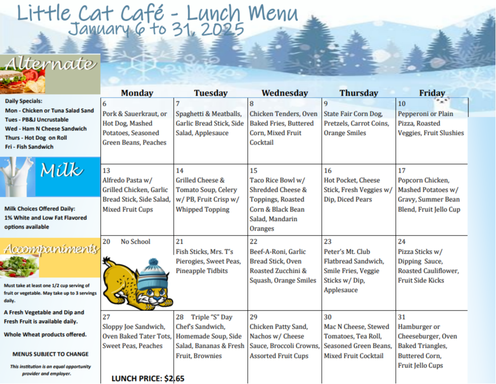 Little Cat Dining Menu