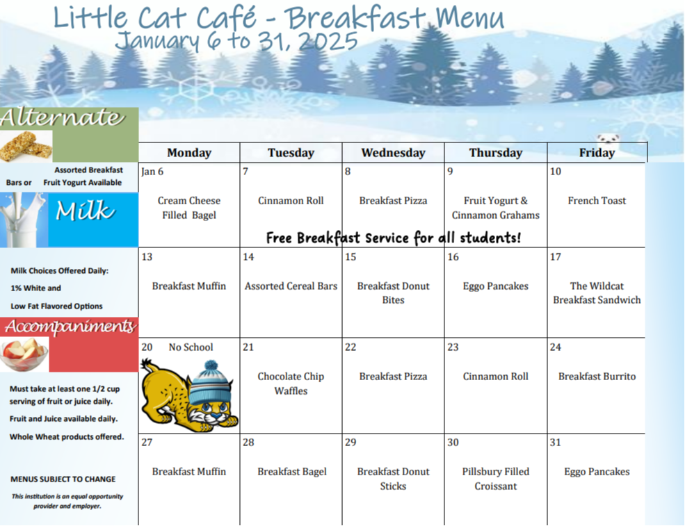 Little Cat Breakfast Menu