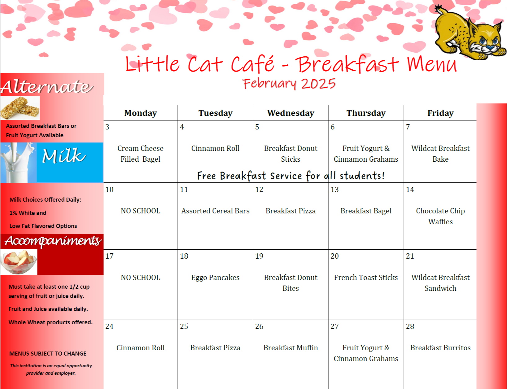 Little Cat Breakfast Menu