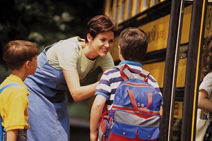 Mom at school bus