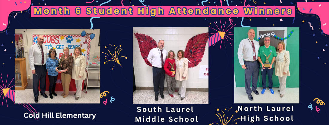 Month 6 Student High Attendance Winners Collage