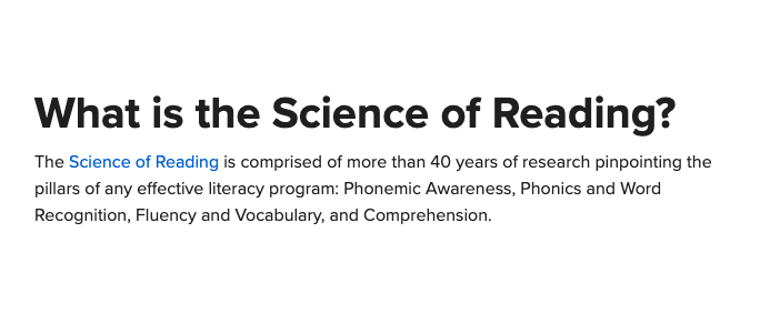 what is the science of reading 