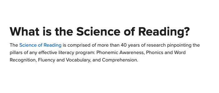 what is the science of reading