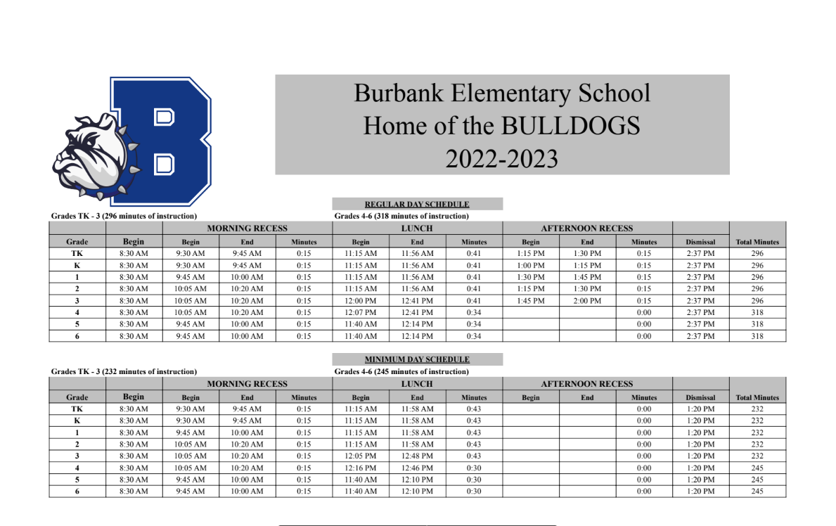 Bell schedule 2022-23