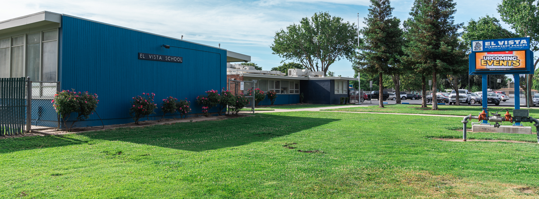 El Vista School entrance with marquee
