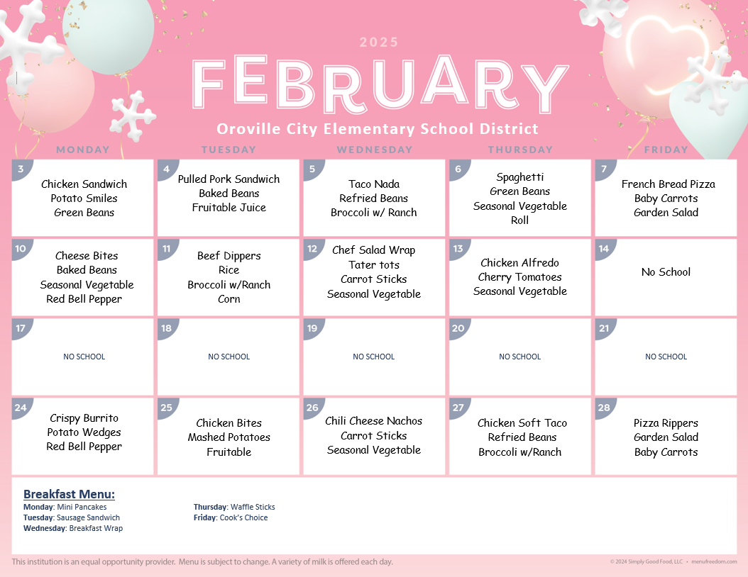 February Menu