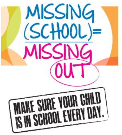 Missing School = Missing Out, make sure your child is in school every day.