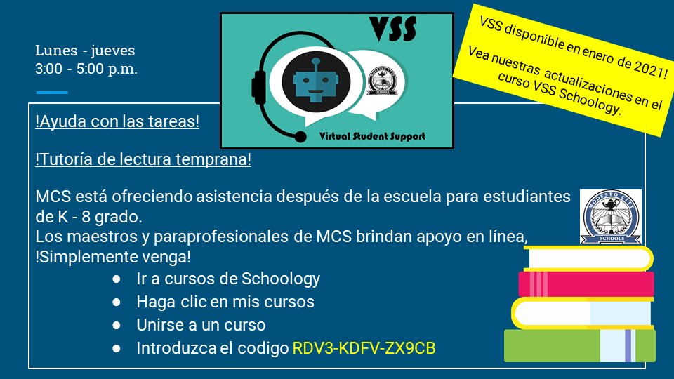 Virtual Student Support flyer - Spanish