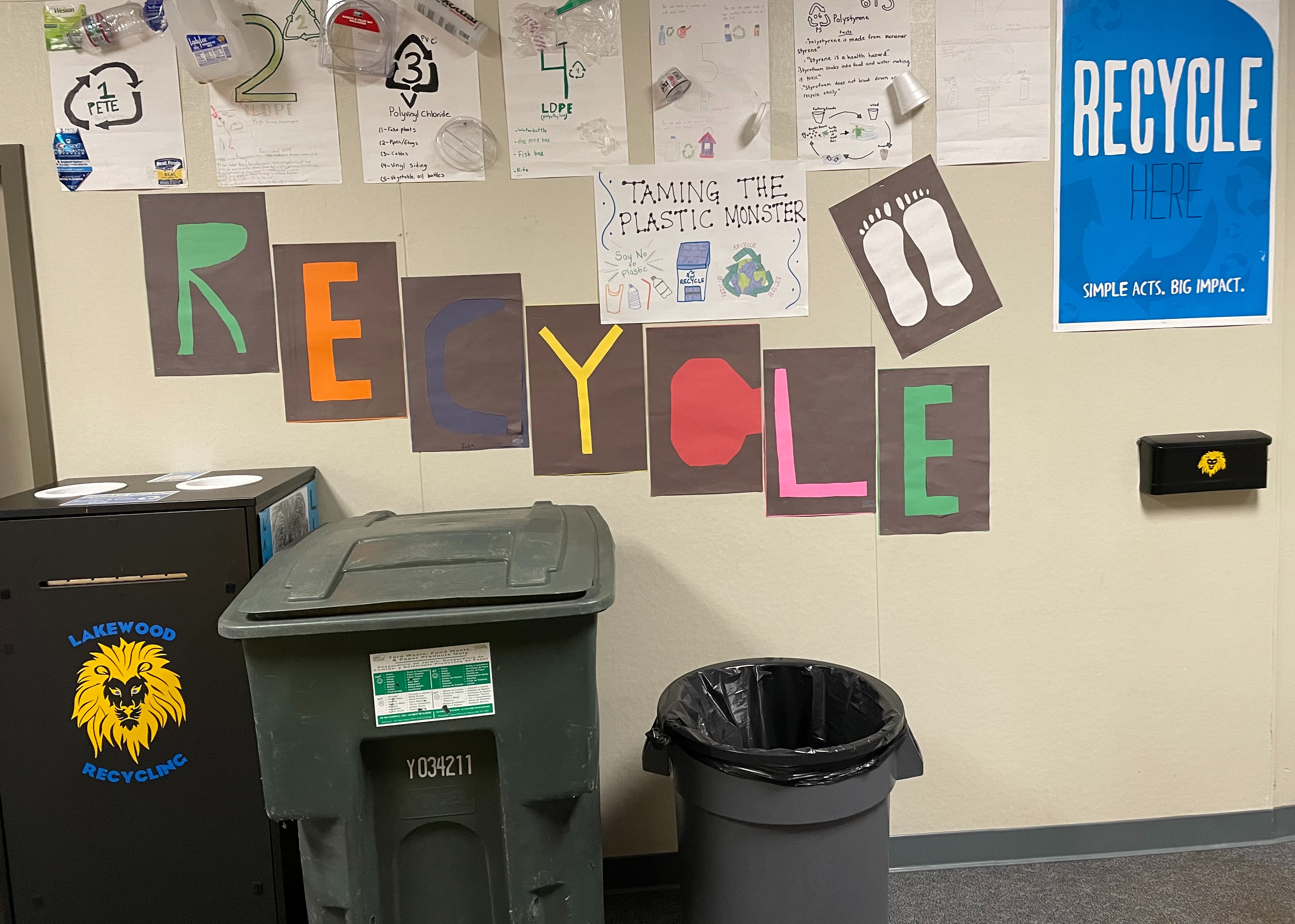 Lakewood's 3 bin Recycling Program. Check out the hallways transfer station!