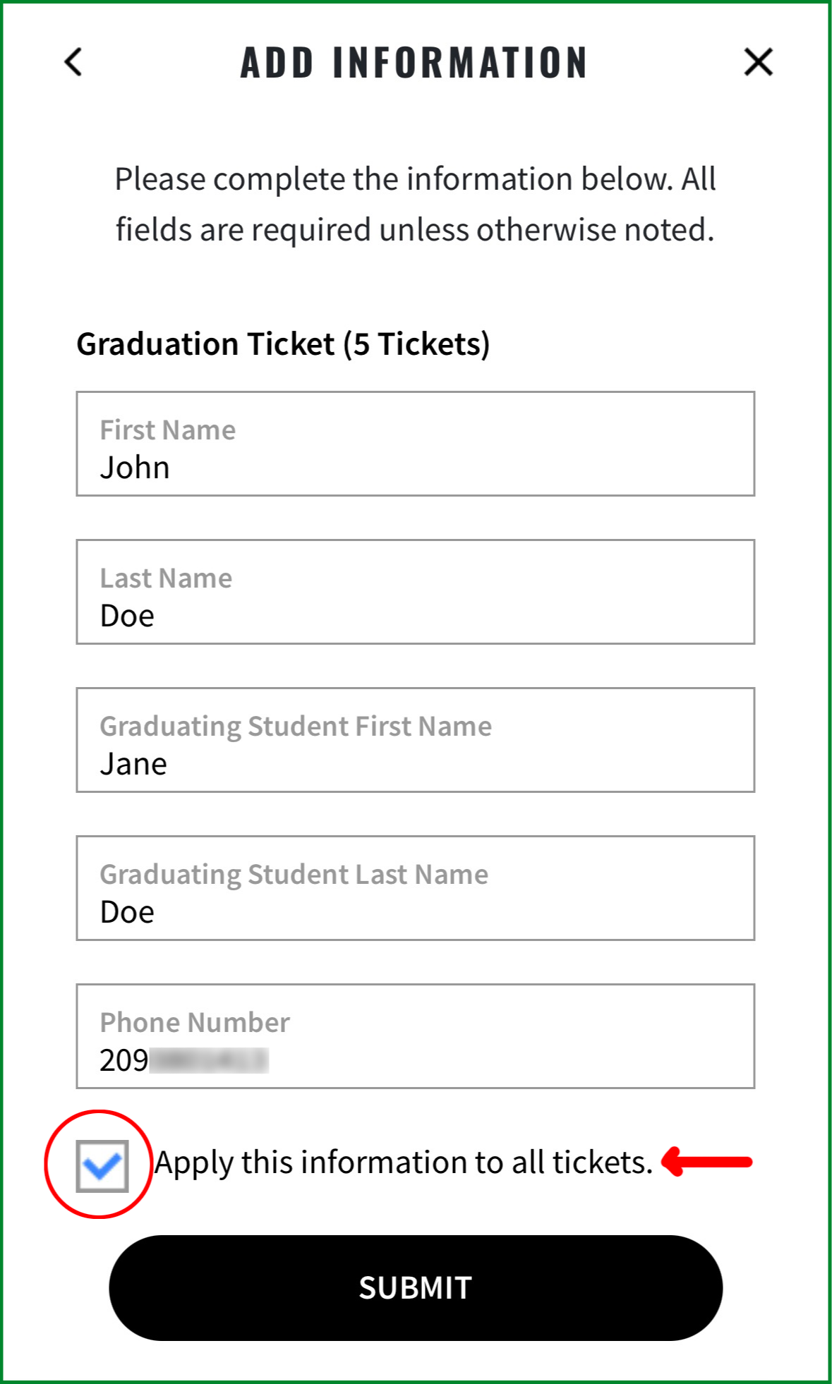 La Loma Graduation Ticket - How To - Screenshot 03