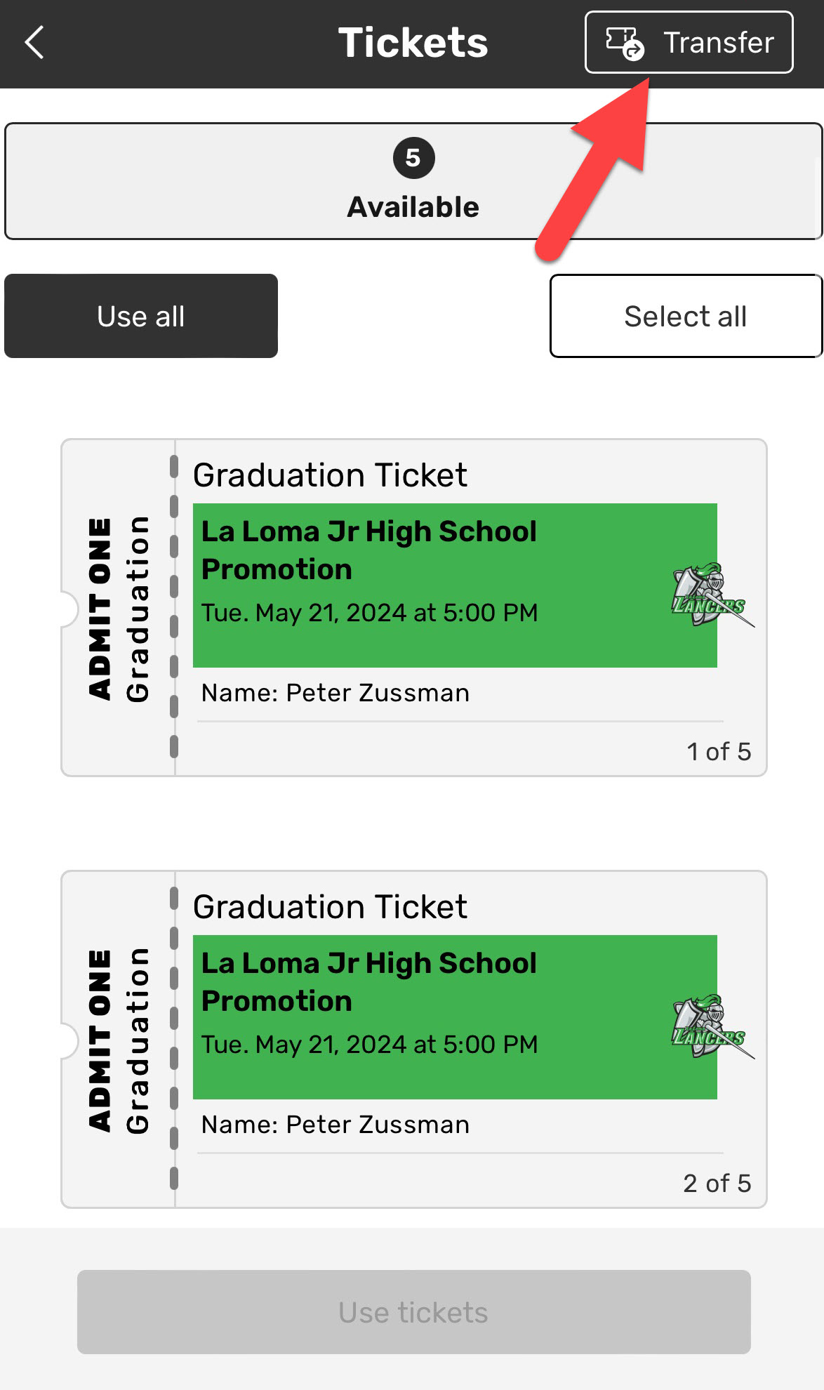 La Loma Graduation Ticket - How To - Screenshot 09