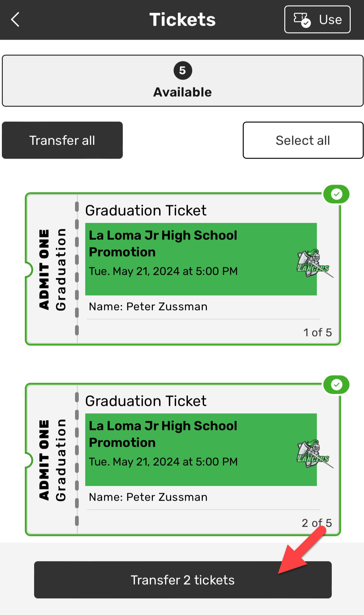 La Loma Graduation Ticket - How To - Screenshot 10