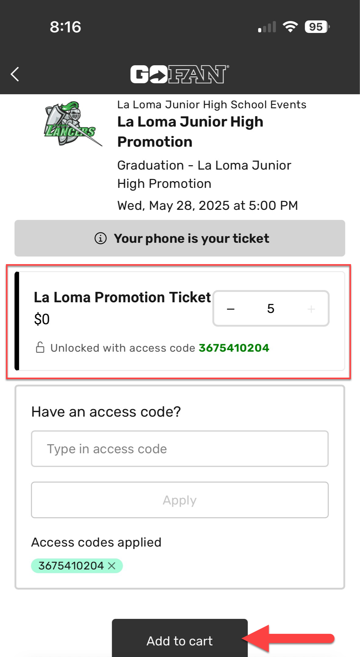La Loma Graduation Ticket - How To - Screenshot 02