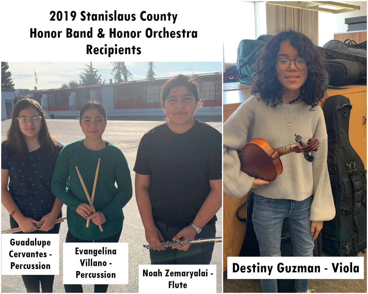 2019 Stanislaus County Honor Band & Orchestra Recipients