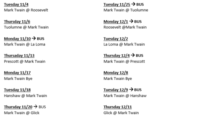 girls bb and fb schedule