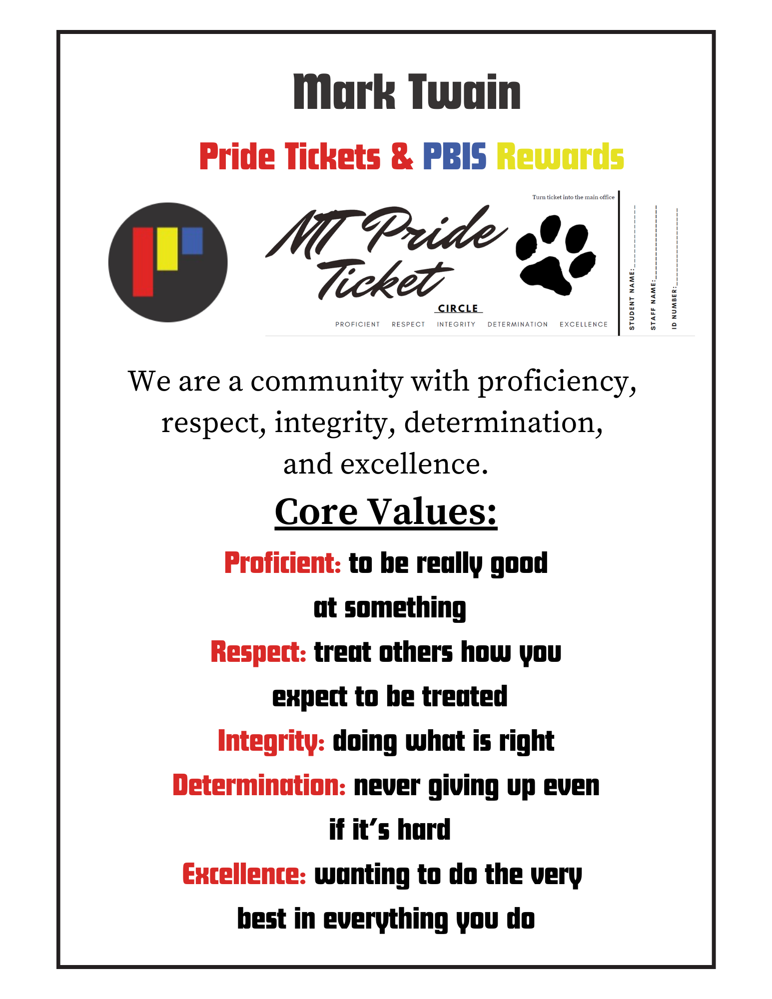 PBIS Pride Ticket