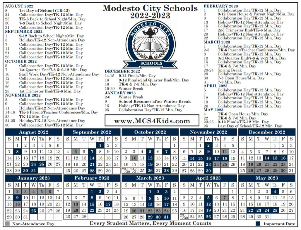 Modesto City Schools 2021-2022 Calendar