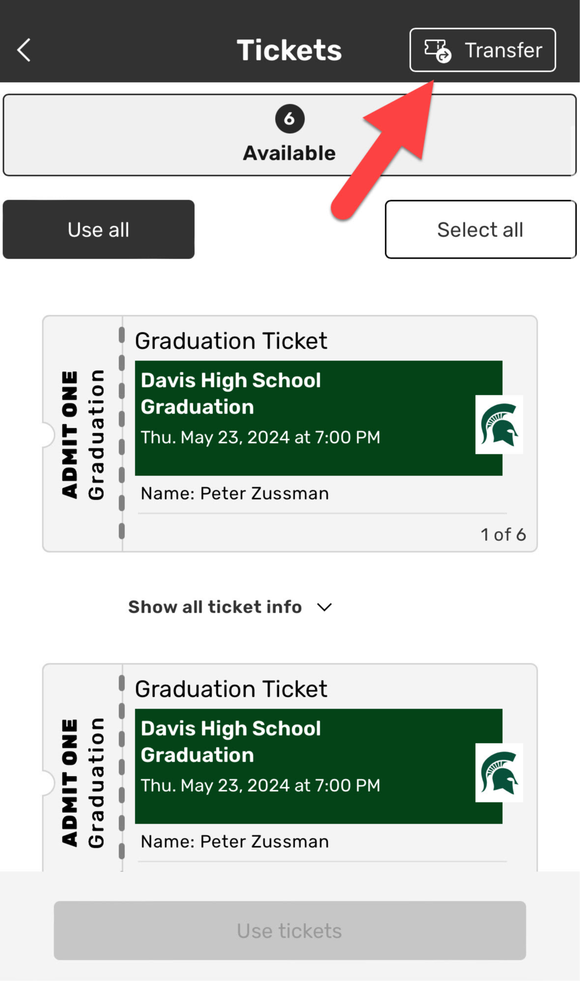 Davis Go Fan Graduation Ticket Instructions - 09