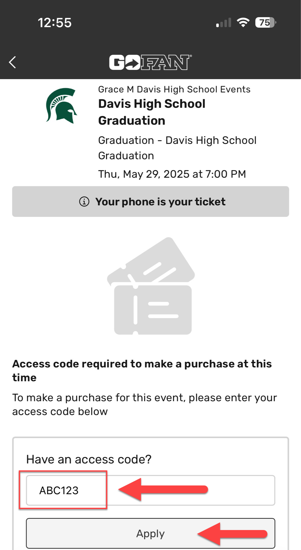 Davis Go Fan Graduation Instructions - 01