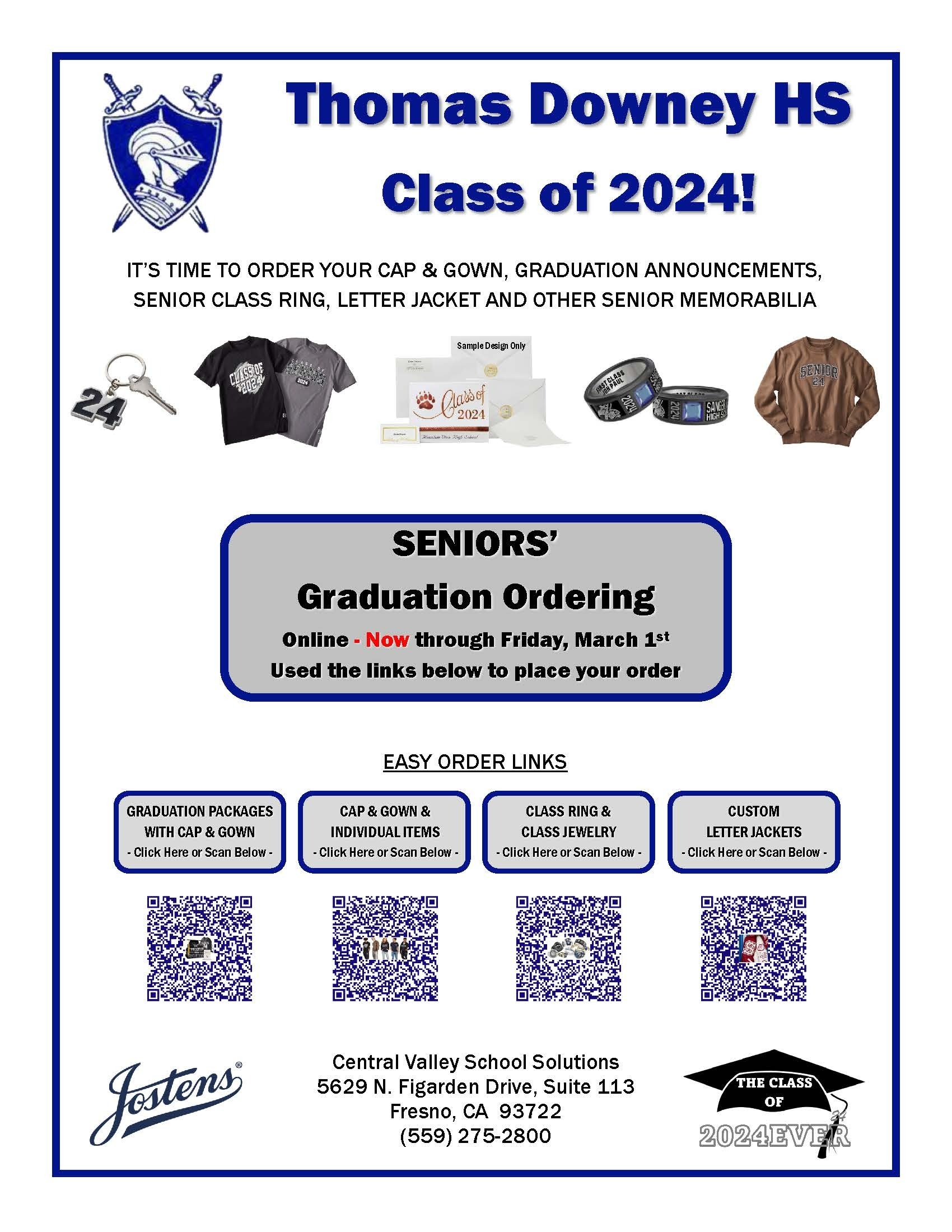 TDHS cap & Gown Prefered Deadline AD 