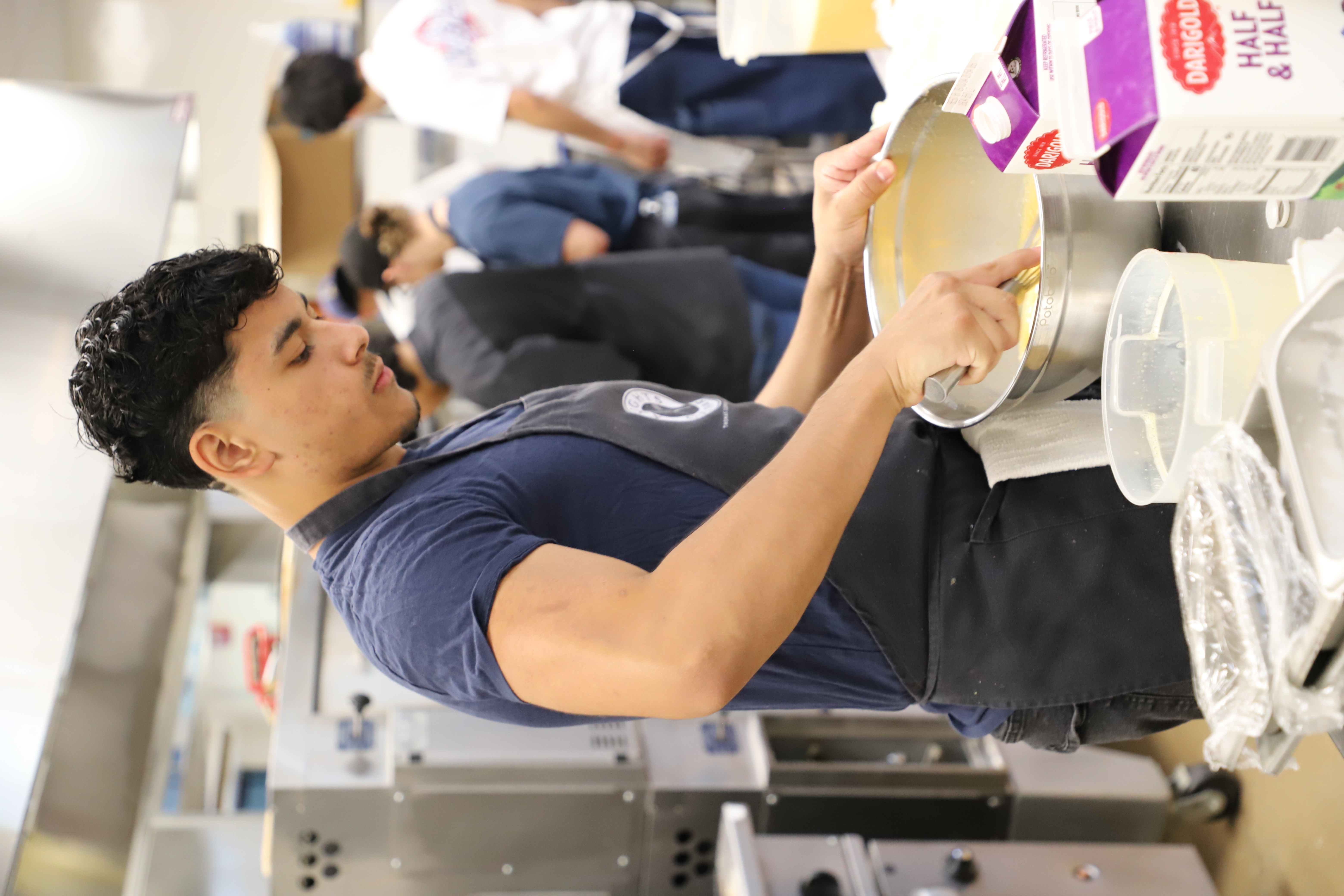 student in cooking class